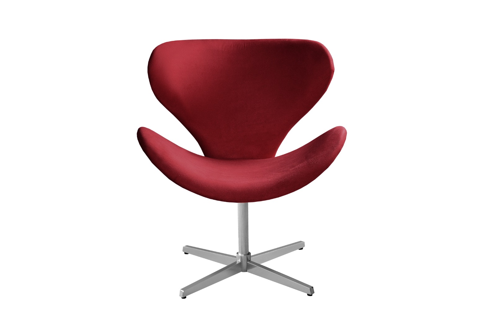 Poltrona Swan Giratória De Alumínio Ísis - Suede Bordô