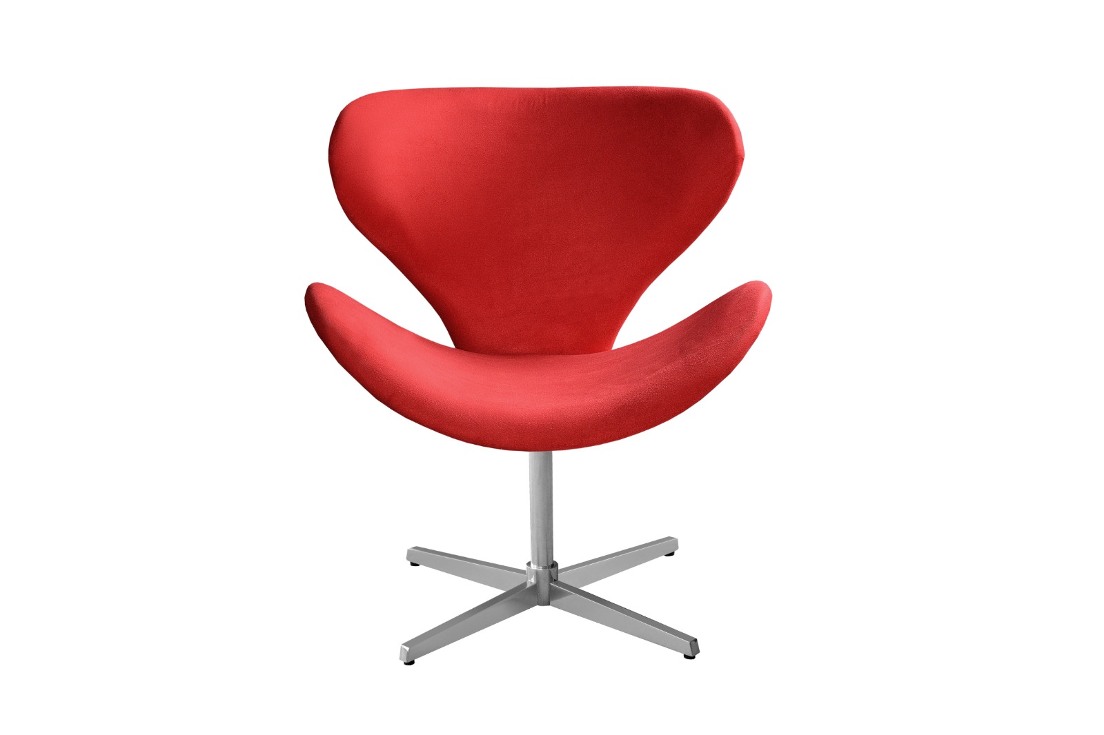 Poltrona Swan Giratória De Alumínio Ísis - Suede Vermelho