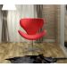 Poltrona Swan Giratória De Alumínio Ísis - Suede Vermelho