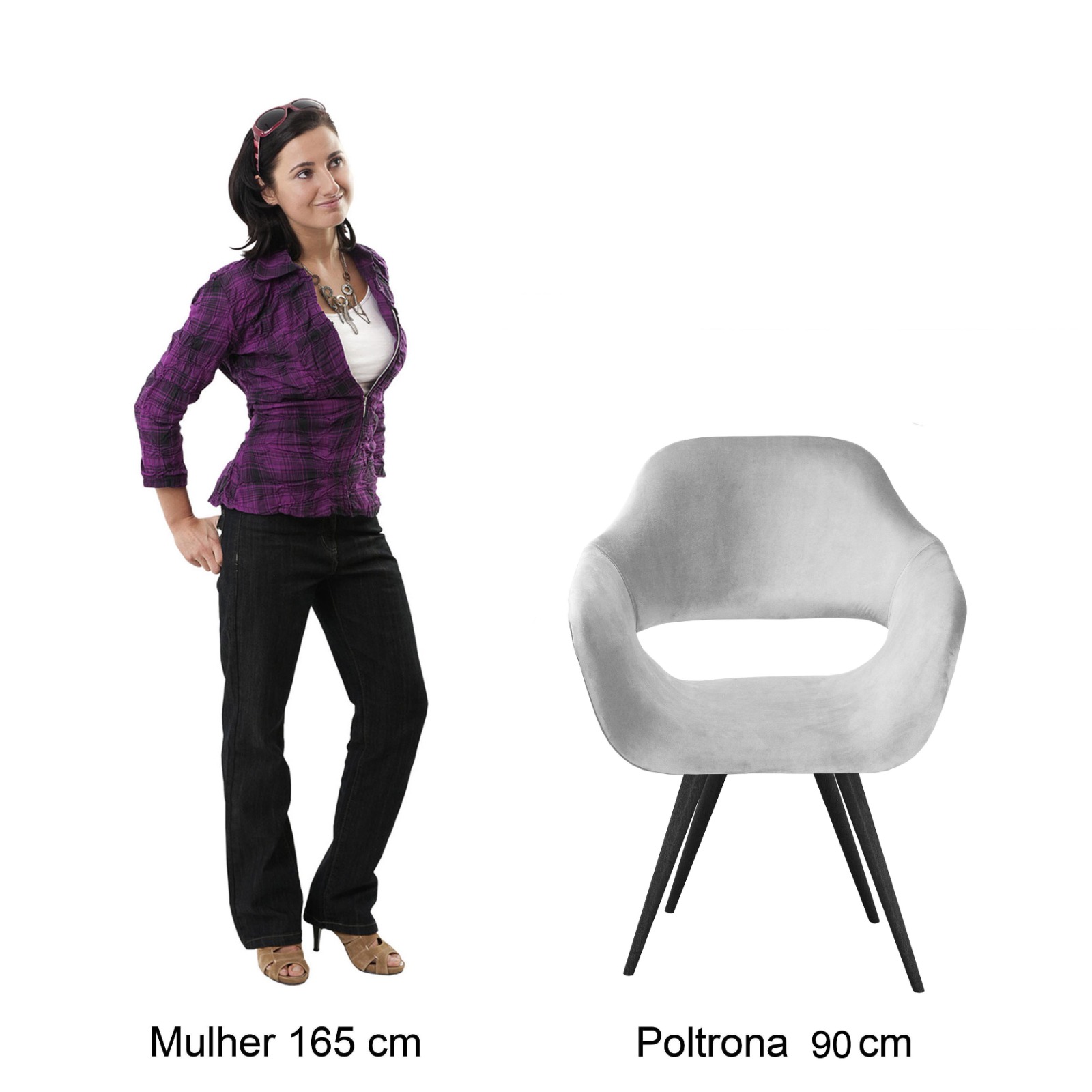 Poltrona Zara - Linho Azul