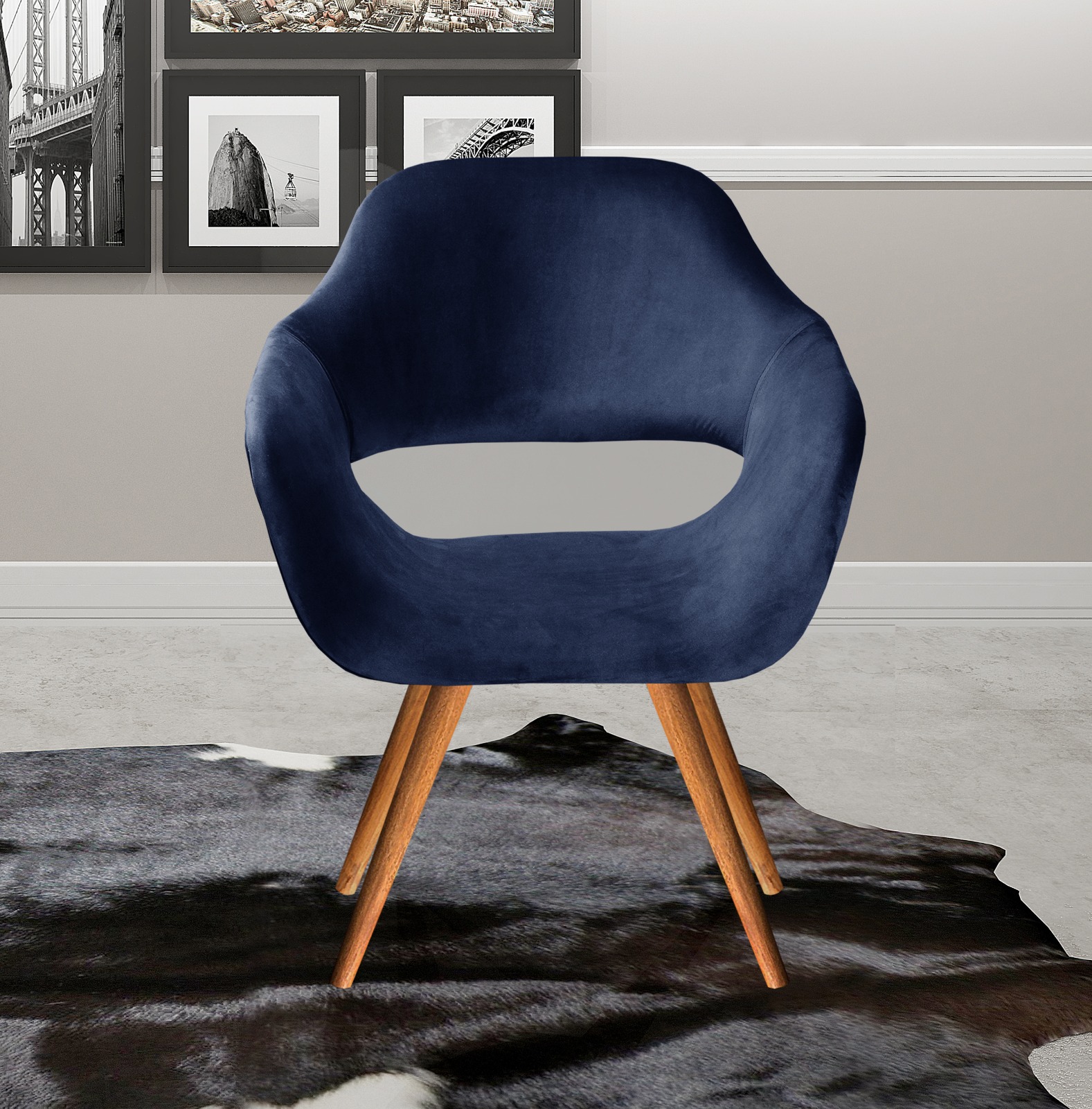 Poltrona Zara - Suede Azul