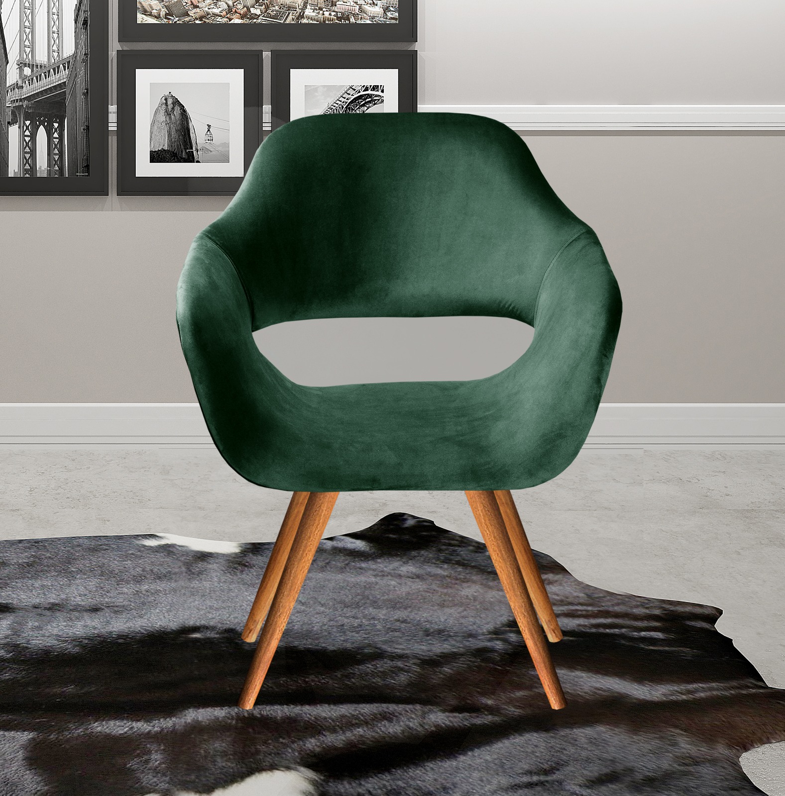 Poltrona Zara - Veludo Verde