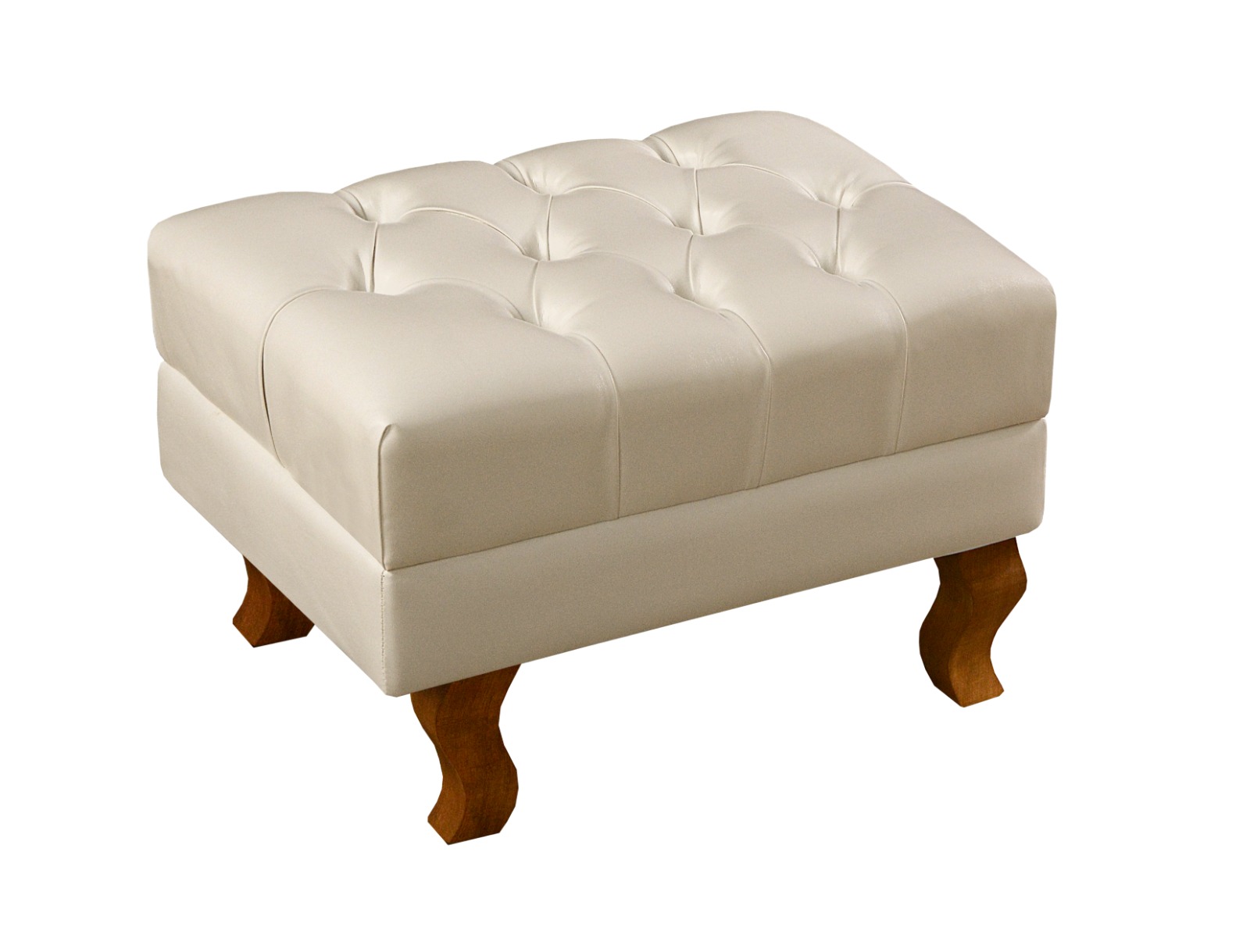 Puff Banqueta Capitonê Chesterfield Apoio Para Os Pés - Couríssimo Bege