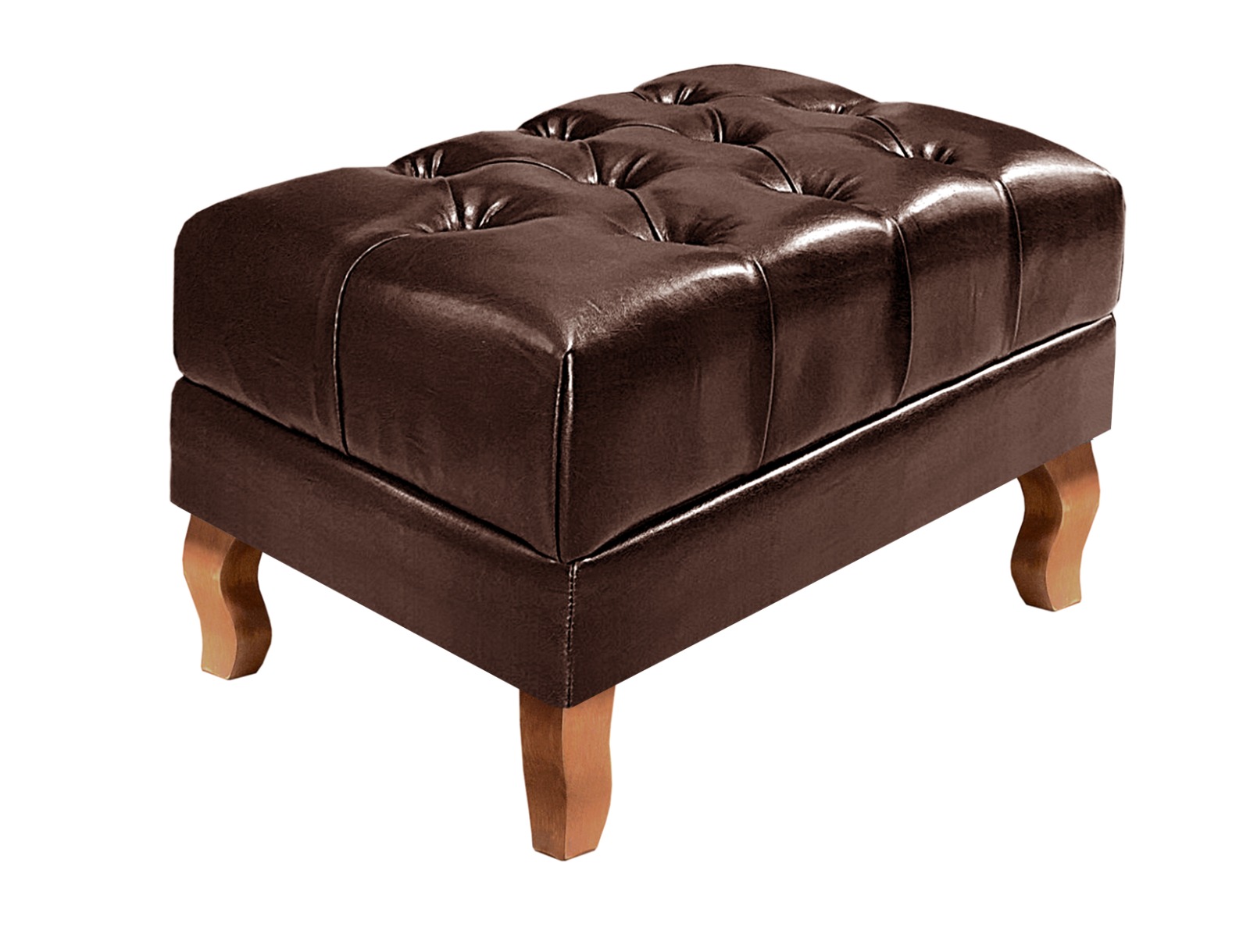 Puff Banqueta Capitonê Chesterfield Apoio Para Os Pés - Couríssimo Café