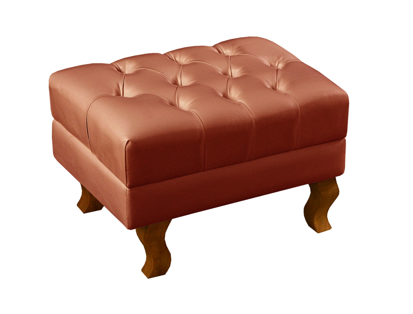 Puff Banqueta Capitonê Chesterfield Apoio Para Os Pés - Couríssimo Caramelo