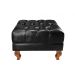 Puff Banqueta Capitonê Chesterfield Apoio Para Os Pés - Couríssimo Preto
