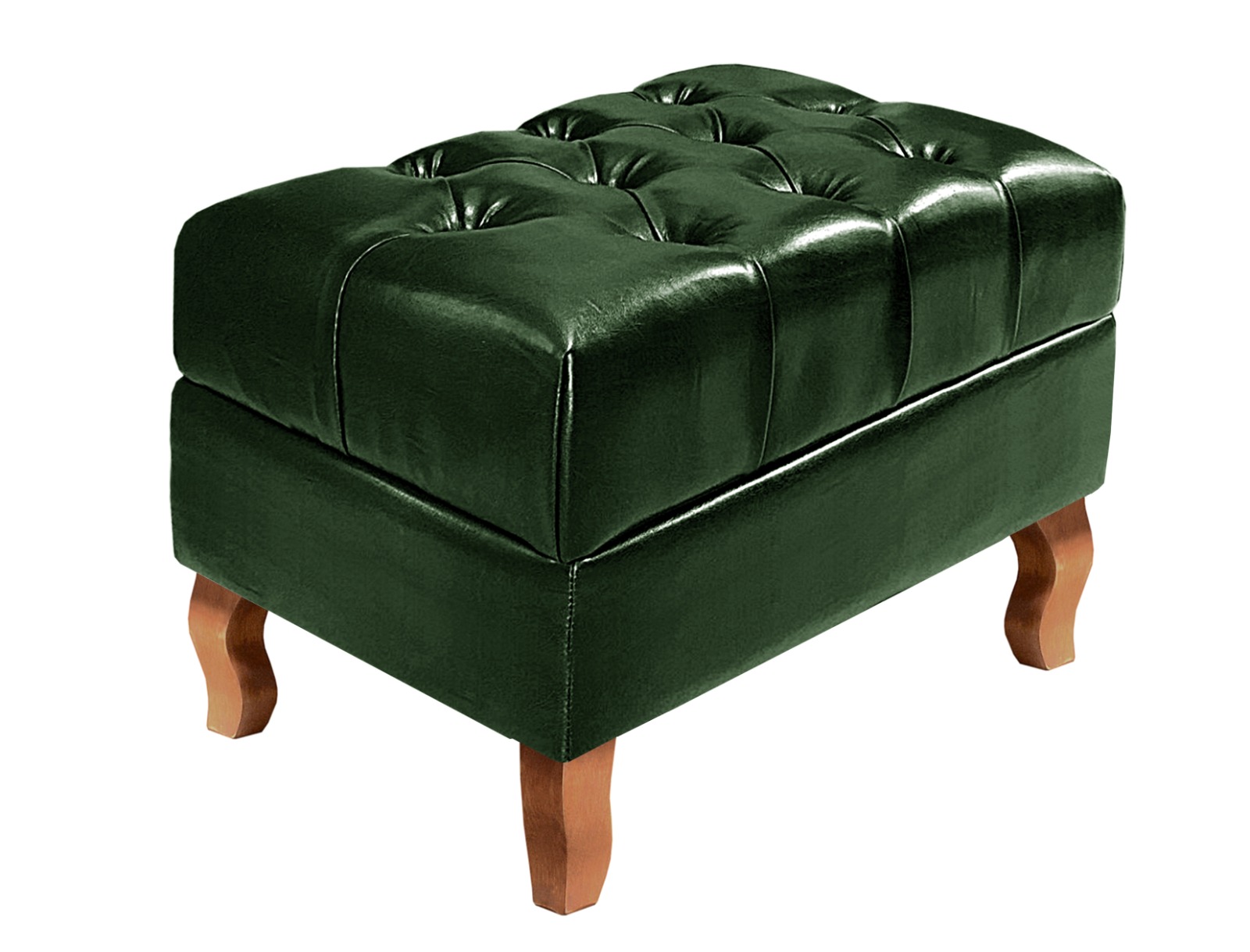 Puff Banqueta Capitonê Chesterfield Apoio Para Os Pés - Couríssimo Verde