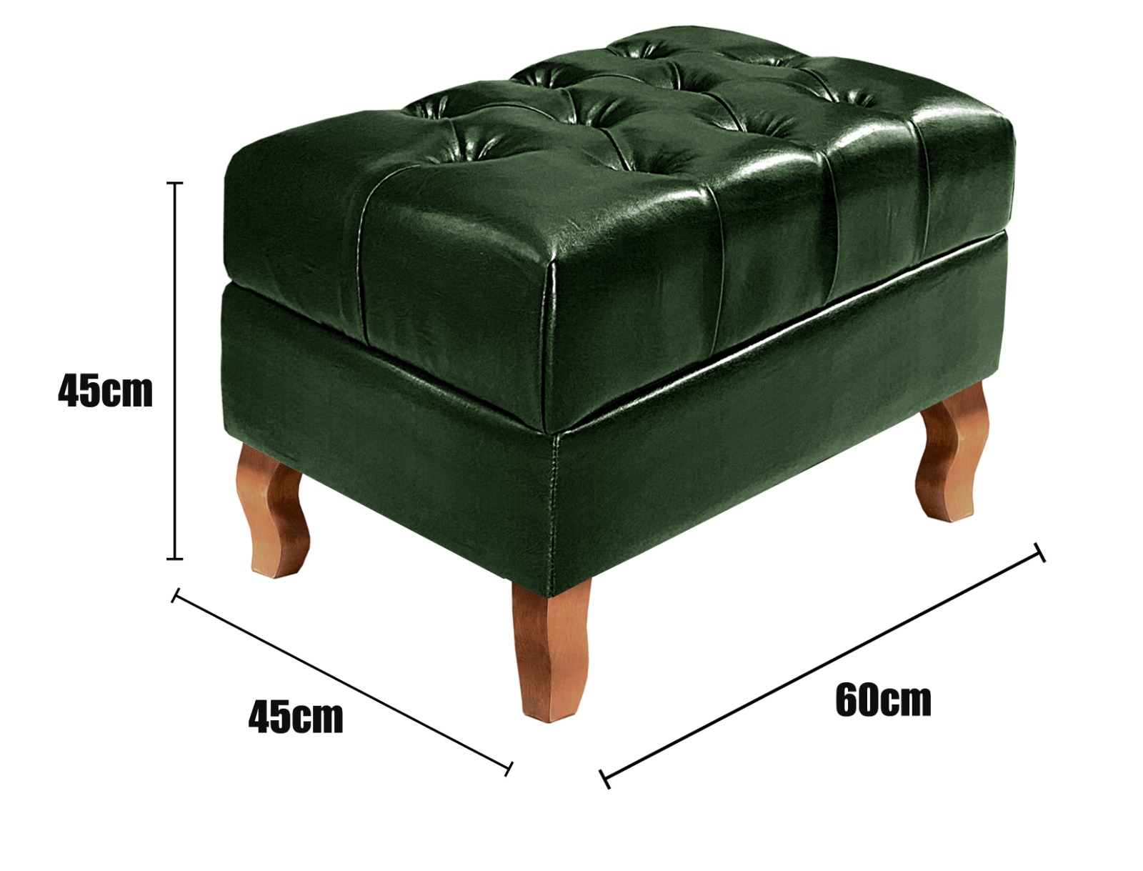 Puff Banqueta Capitonê Chesterfield Apoio Para Os Pés - Couríssimo Verde