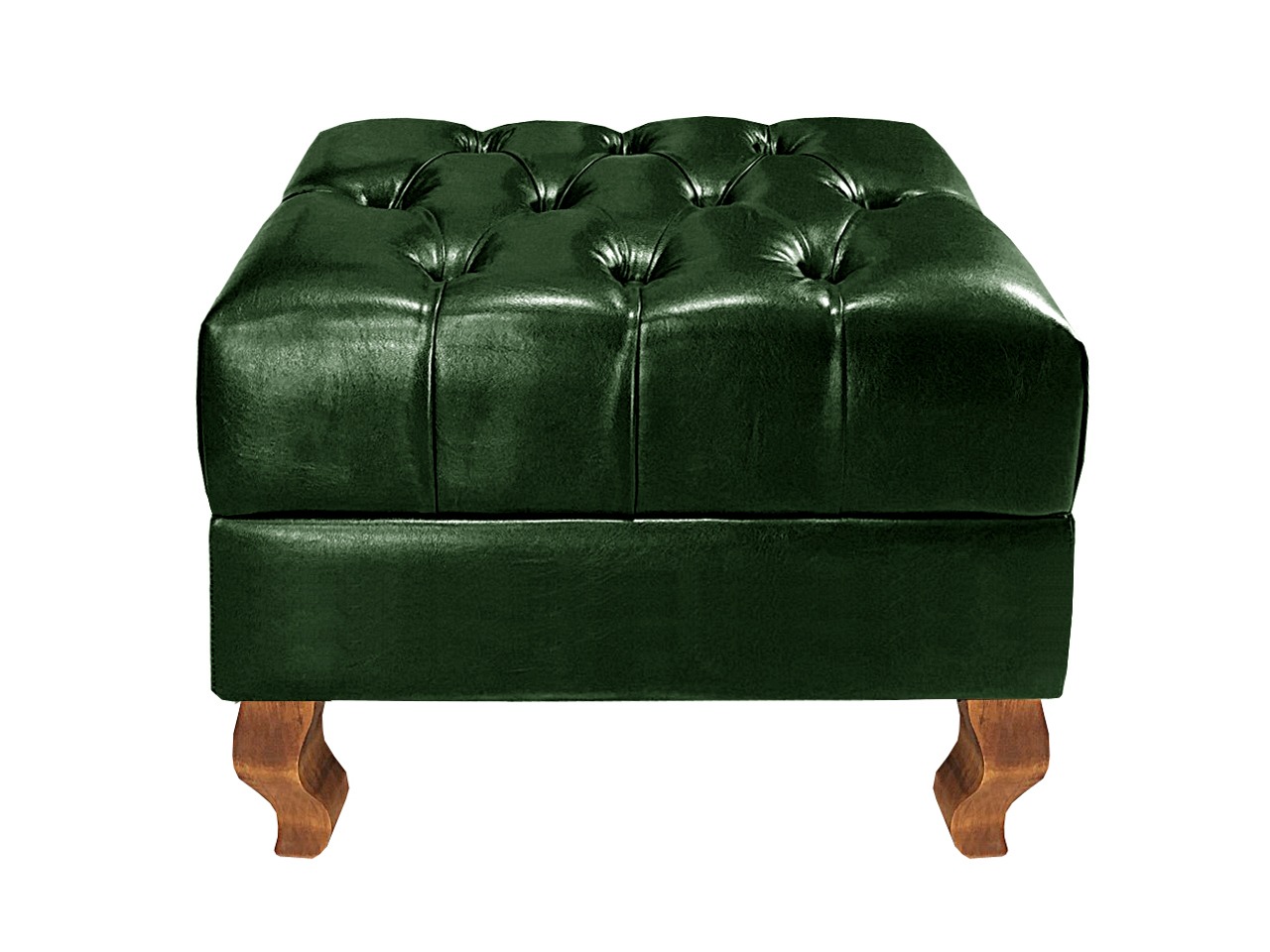 Puff Banqueta Capitonê Chesterfield Apoio Para Os Pés - Couríssimo Verde