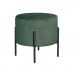 Puff Banqueta Redondo Decorativo Carol Braço De Ferro Preto - Veludo Verde