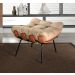Puff Costela Base Fixa - Linho Marrom