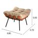 Puff Costela Base Fixa - Linho Marrom