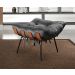 Puff Costela Base Fixa - Suede Cinza