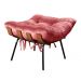 Puff Costela Base Fixa - Suede Rosa