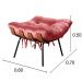 Puff Costela Base Fixa - Suede Rosa