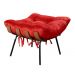 Puff Costela Base Fixa - Suede Vermelho