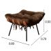 Puff Costela Base Fixa - Veludo Marrom