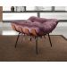Puff Costela Base Fixa - Veludo Roxo