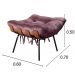 Puff Costela Base Fixa - Veludo Roxo