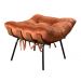 Puff Costela Base Fixa - Veludo Terracota