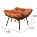 Puff Costela Base Fixa - Veludo Terracota