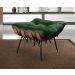 Puff Costela Base Fixa - Veludo Verde