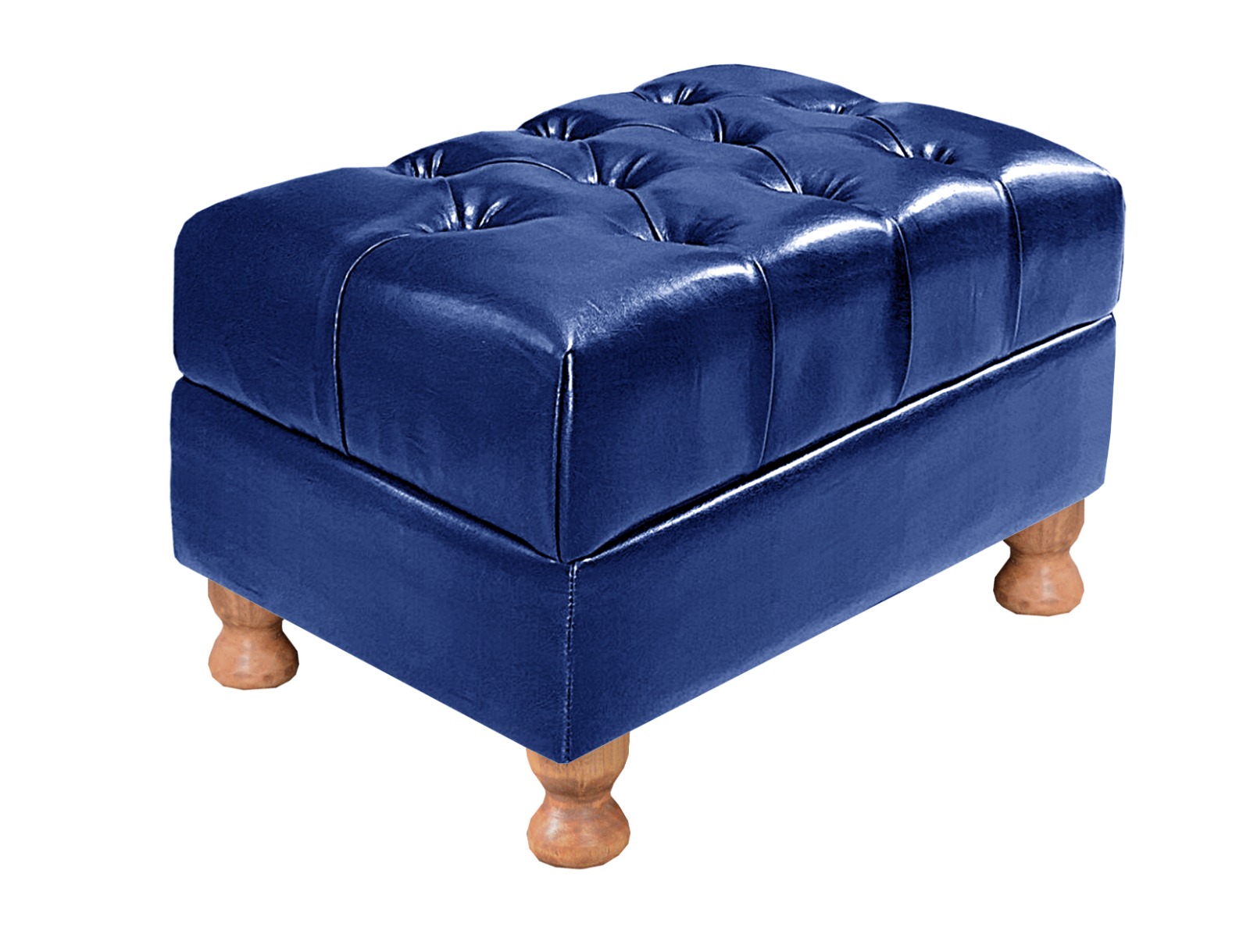Puff Decorativo Capitonê Chesterfield - Couríssimo Azul