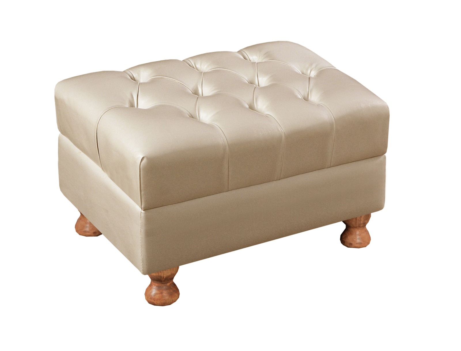 Puff Decorativo Capitonê Chesterfield - Couríssimo Bege