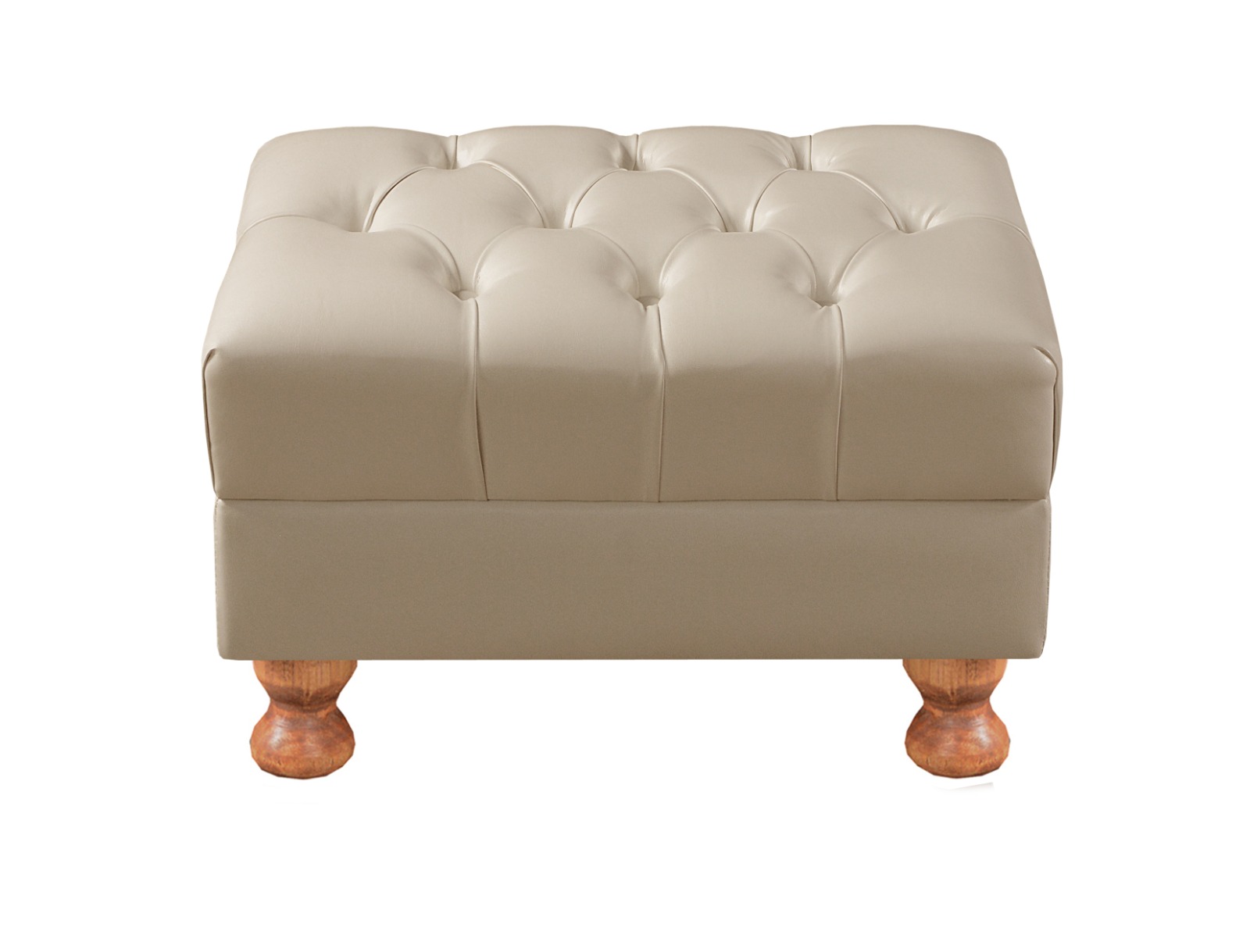 Puff Decorativo Capitonê Chesterfield - Couríssimo Bege