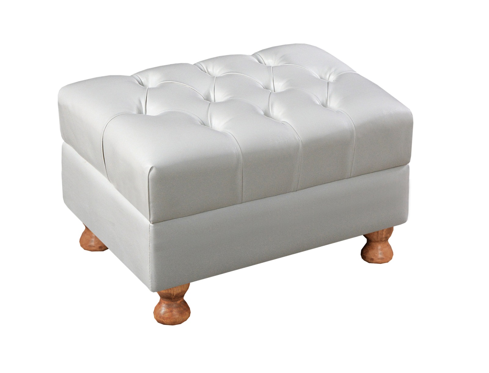 Puff Decorativo Capitonê Chesterfield - Couríssimo Branco