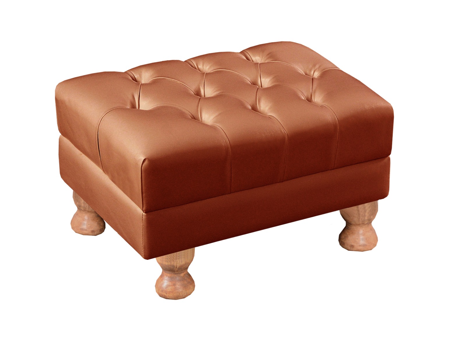 Puff Decorativo Capitonê Chesterfield - Couríssimo Caramelo