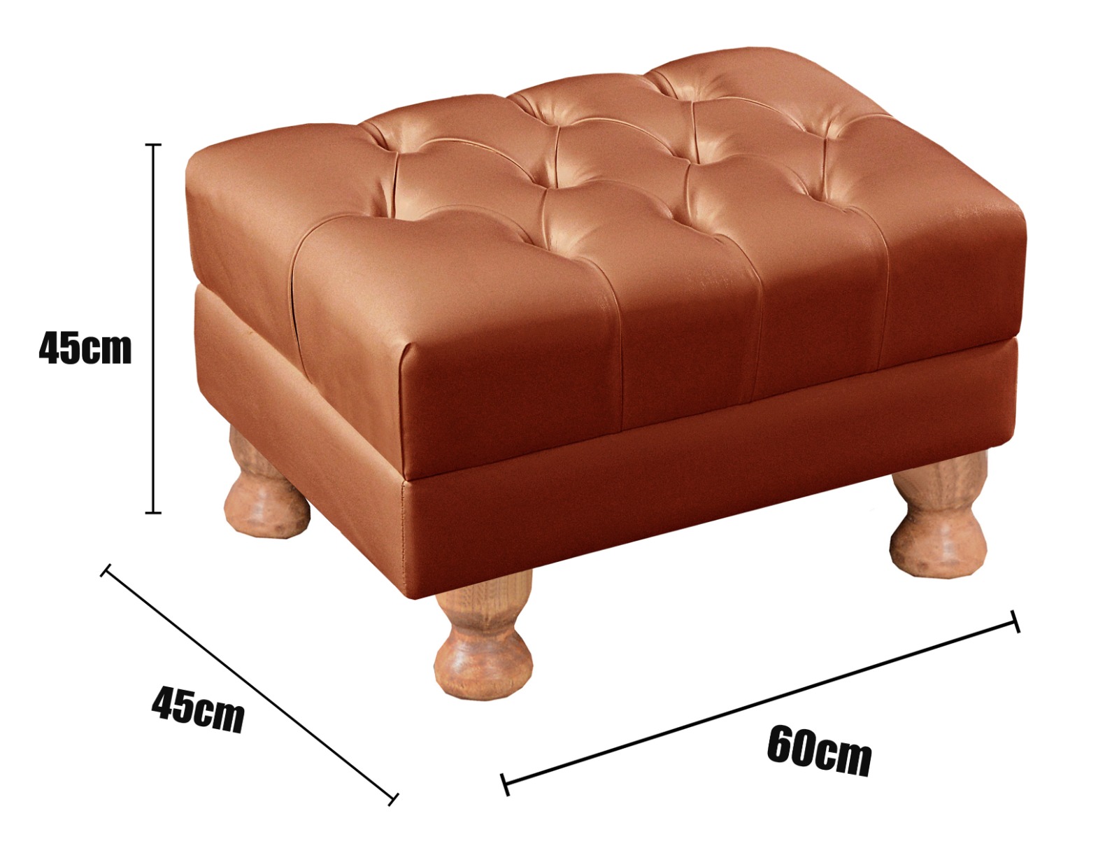 Puff Decorativo Capitonê Chesterfield - Couríssimo Caramelo