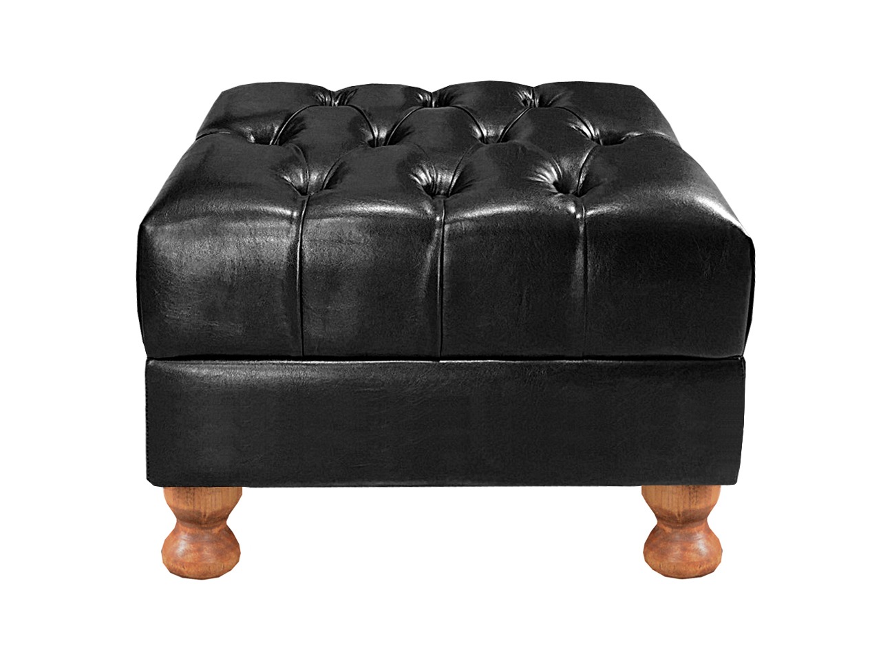 Puff Decorativo Capitonê Chesterfield - Couríssimo Preto