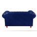 Sofá 2 Lugares Chesterfield Capitonê Com Puff Decorativo Luís Xv Apoio De Pés - Couríssimo Azul