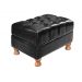 Sofá 2 Lugares Chesterfield Capitonê Com Puff Decorativo Luís Xv Apoio De Pés - Couríssimo Preto