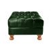 Sofá 2 Lugares Chesterfield Capitonê Com Puff Decorativo Luís Xv Apoio De Pés - Couríssimo Verde