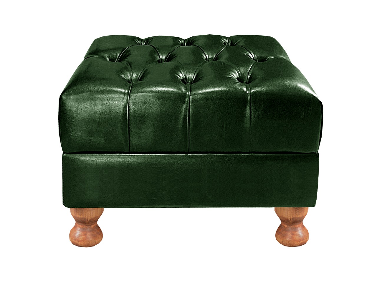 Sofá 2 Lugares Chesterfield Capitonê Com Puff Decorativo Luís Xv Apoio De Pés - Couríssimo Verde