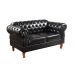 Sofá 2 Lugares Chesterfield Capitonê Duquesa Clássico - Couríssimo Preto