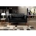 Sofá 2 Lugares Chesterfield Capitonê Duquesa Clássico - Couríssimo Preto