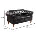 Sofá 2 Lugares Chesterfield Capitonê Duquesa Clássico - Couríssimo Preto