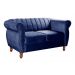 Sofá 2 Lugares Chesterfield Sofá Realeza Vintage - Suede Azul Marinho