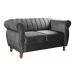 Sofá 2 Lugares Chesterfield Sofá Realeza Vintage - Suede Cinza