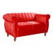 Sofá 2 Lugares Chesterfield Sofá Realeza Vintage - Suede Vermelho 100