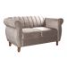 Sofá 2 Lugares Chesterfield Sofá Realeza Vintage - Veludo Capuccino