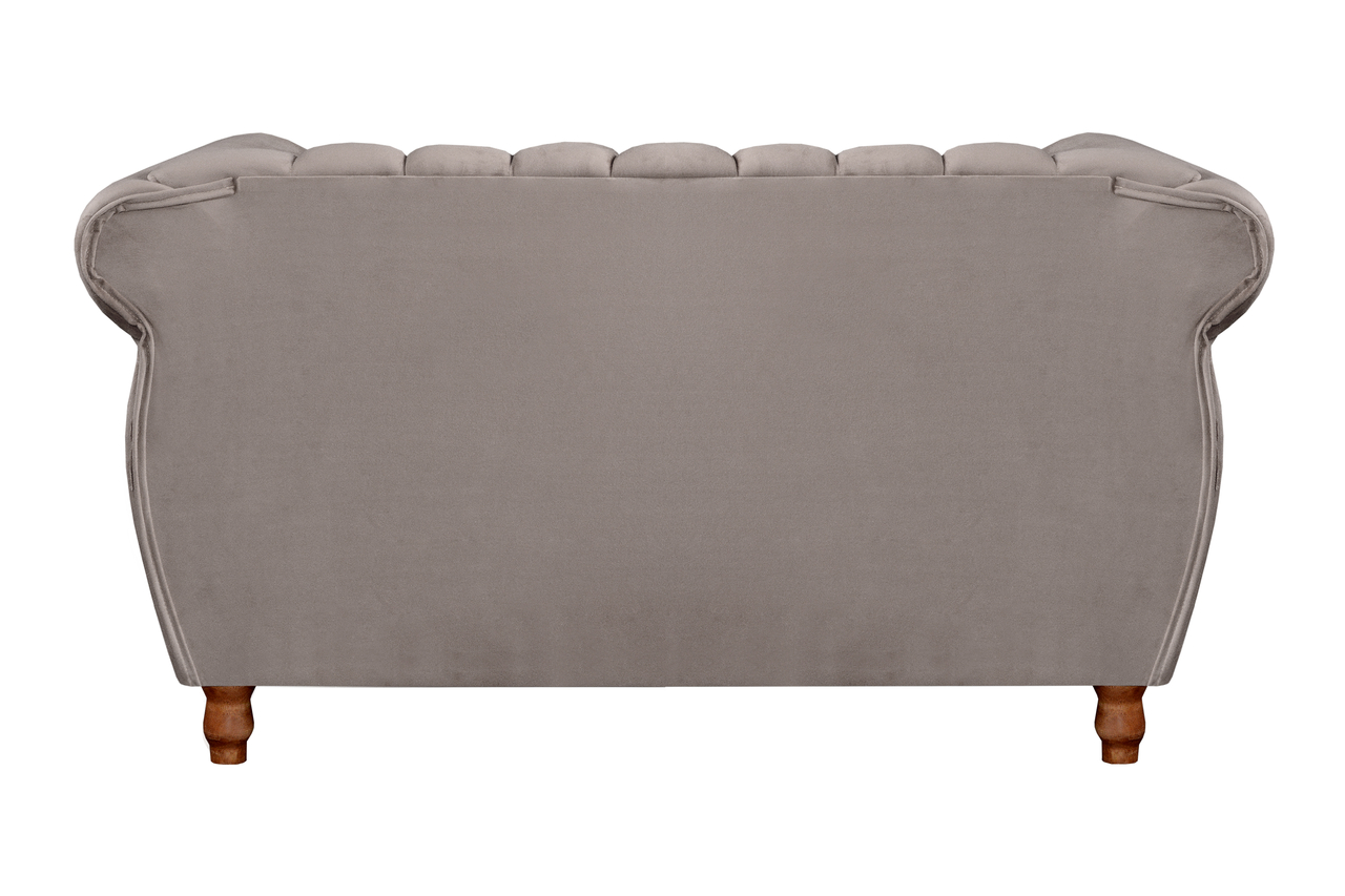 Sofá 2 Lugares Chesterfield Sofá Realeza Vintage - Veludo Capuccino