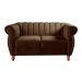 Sofá 2 Lugares Chesterfield Sofá Realeza Vintage - Veludo Marrom