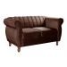 Sofá 2 Lugares Chesterfield Sofá Realeza Vintage - Veludo Marrom
