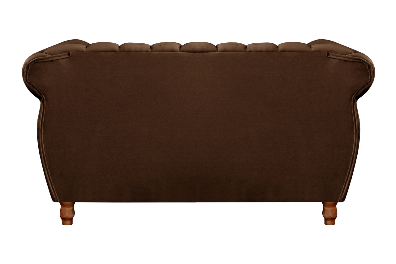 Sofá 2 Lugares Chesterfield Sofá Realeza Vintage - Veludo Marrom