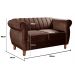 Sofá 2 Lugares Chesterfield Sofá Realeza Vintage - Veludo Marrom