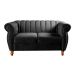 Sofá 2 Lugares Chesterfield Sofá Realeza Vintage - Veludo Preto